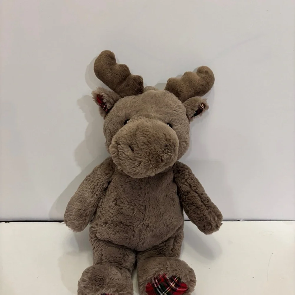 Cloud B Plush Brown Moose Holiday Plaid Soft Stuffed Dreamy Hugginz